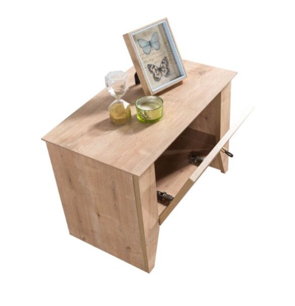 طاولة سرير جانبية مادورا خشبية - بني فاتح