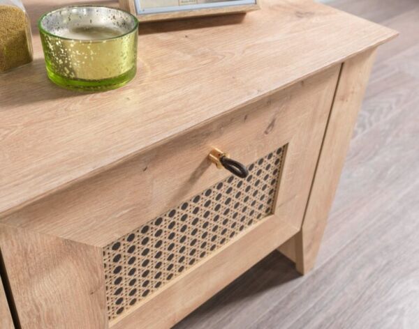 طاولة سرير جانبية مادورا خشبية - بني فاتح