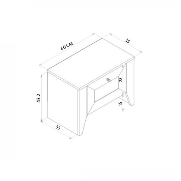 طاولة سرير جانبية مادورا خشبية - بني فاتح