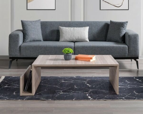 طاولة قهوة ريجنار خشبية رمادي فاتح