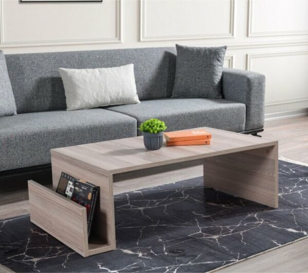 طاولة قهوة ريجنار خشبية رمادي فاتح