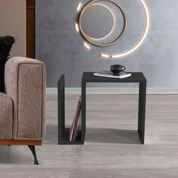 طاولة جانبية يوسون إلم كوڤ خشبية رمادي غامق