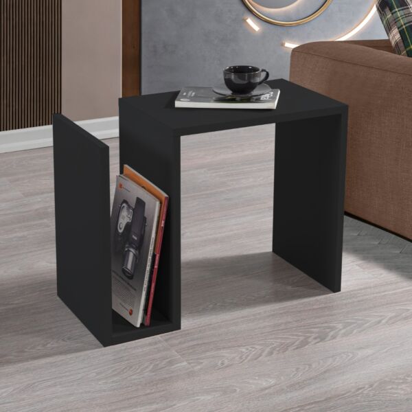 طاولة جانبية يوسون إلم كوڤ خشبية رمادي غامق