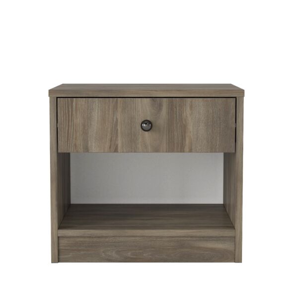 طاولة سرير جانبية فالديرا خشبية -رمادي غامق