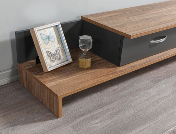 طاولة تلفزيون فينوس إلم كوف - بني ورمادي غامق