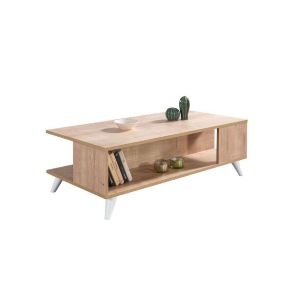 طاولة قهوة سيفا إلم كوڤ خشبية بني فاتح - 39x120x60 سم