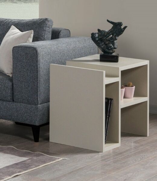 طاولة جانبية اكوا إلم كوڤ خشبية رمادي فاتح