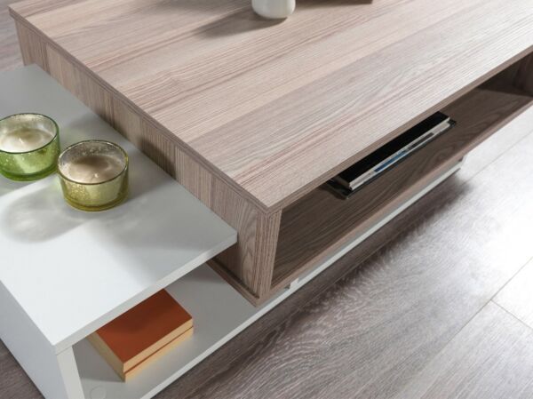 طاولة قهوة تاب إلم كوف - رمادي وأبيض