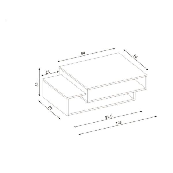 طاولة قهوة تاب إلم كوف - رمادي وأبيض