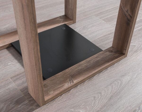 طاولة جانبية كوستا آرمتشير إلم كوف خشبية رمادي و أسود - 60x46x46 سم