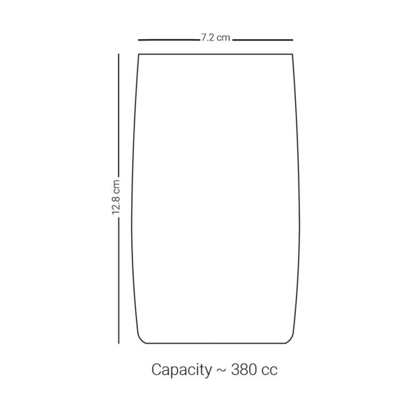 طقم 6 أكواب ديملاج ميلانج 380 ملي لتر  بلاتيني وأزرق