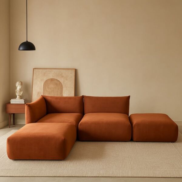 كنب زاوية مارسيليا - برتقالي