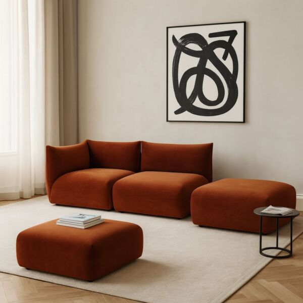 كنب زاوية مارسيليا - برتقالي