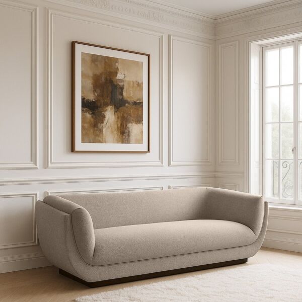 كنبة بيرلا - 3 مقاعد - بيج غامق