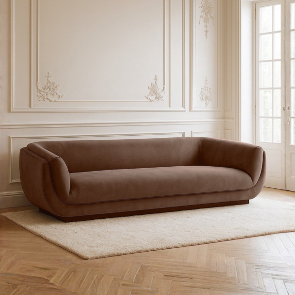 كنبة بيرلا - 4 مقاعد - بني