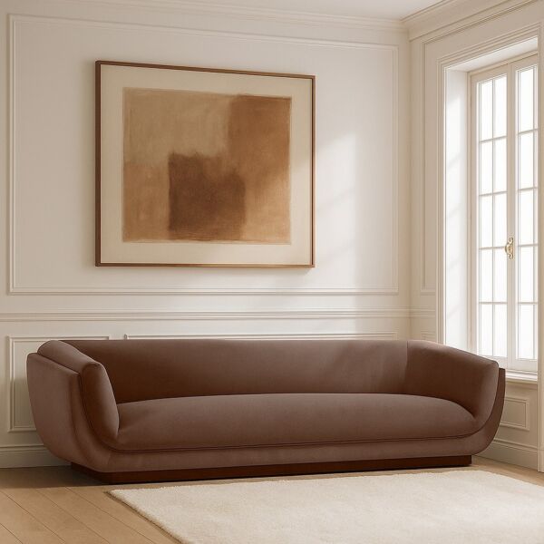 كنبة بيرلا - 4 مقاعد - بني