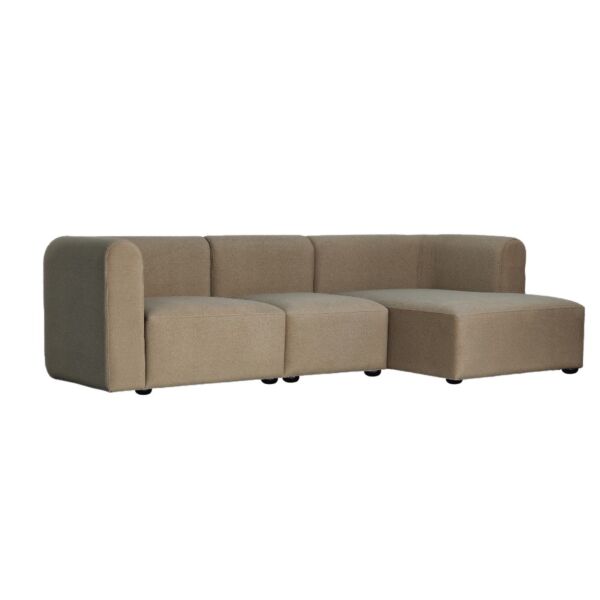 كنبة زاوية كينا - 3 قطع - بني