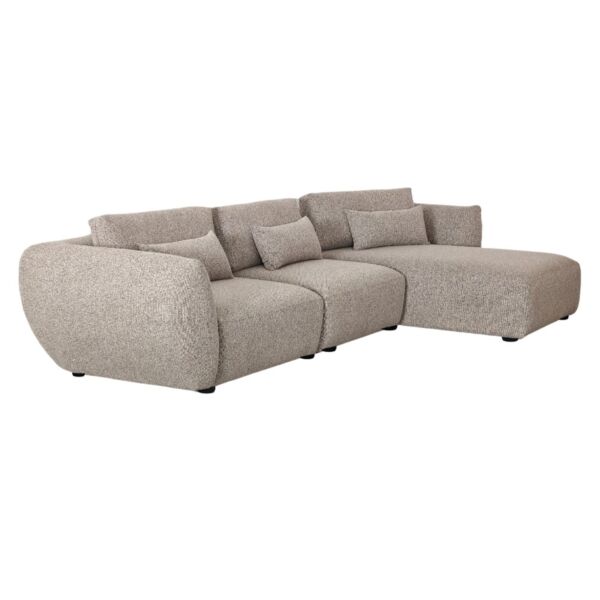 كنبة زاوية ميلار - 3 قطع - بني فاتح