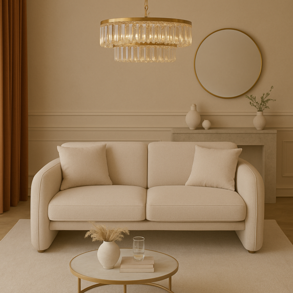 كنبة ثنائي بونو - بيج وذهبي