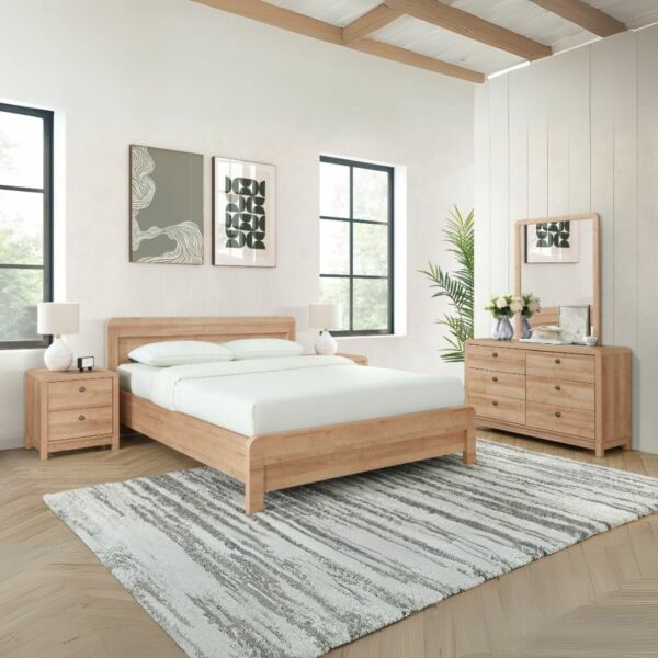 طقم غرفة نوم كوين 6 قطع وينتر- 150x200 - بني