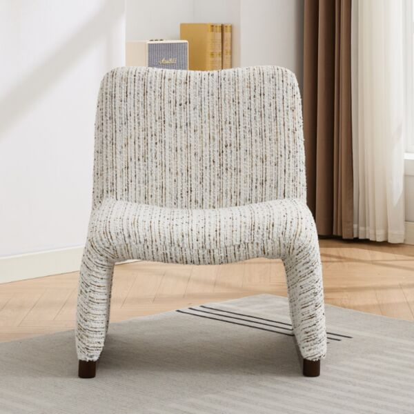 كرسي مفرد بوكليه شاوبر - ابيض ومتعدد الالوان