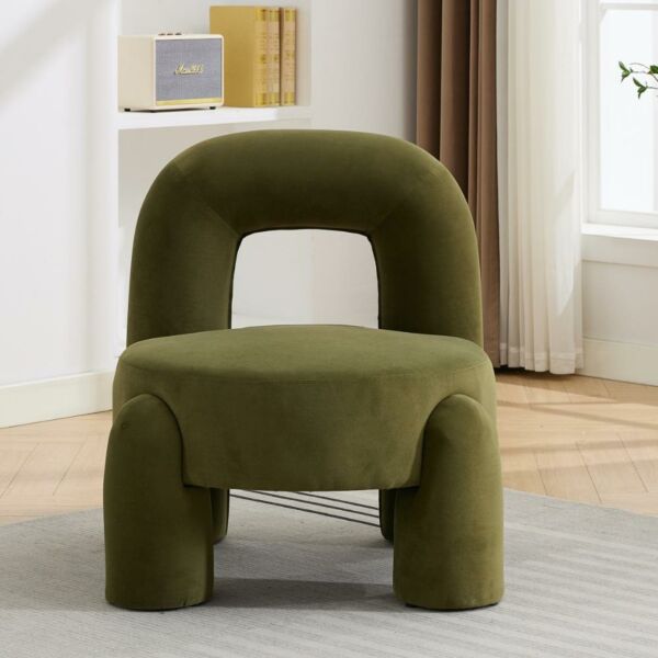 كرسي مفرد مخمل ميوكا - أخضر