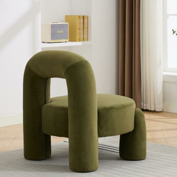 كرسي مفرد مخمل ميوكا - أخضر
