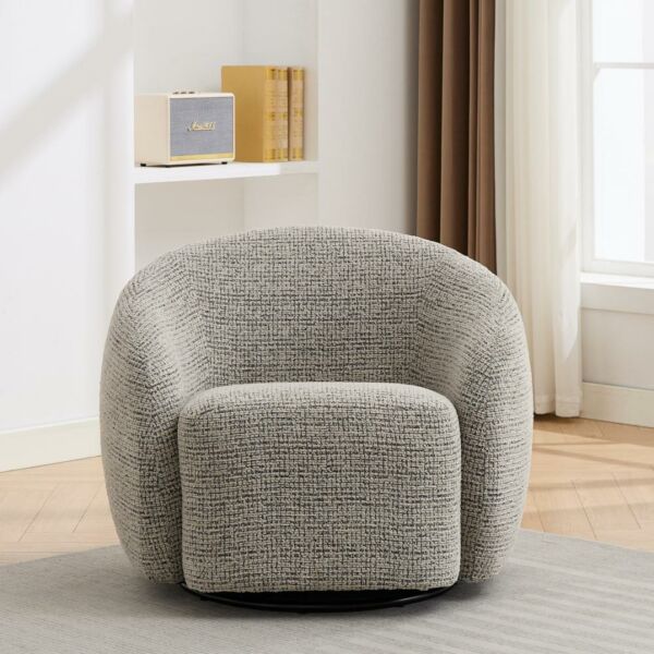 كرسي دوار ريمون - رمادي وابيض