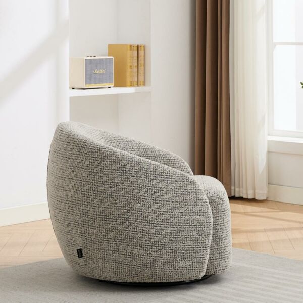 كرسي دوار ريمون - رمادي وابيض