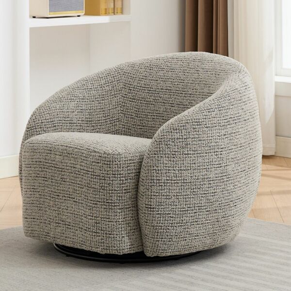 كرسي دوار ريمون - رمادي وابيض