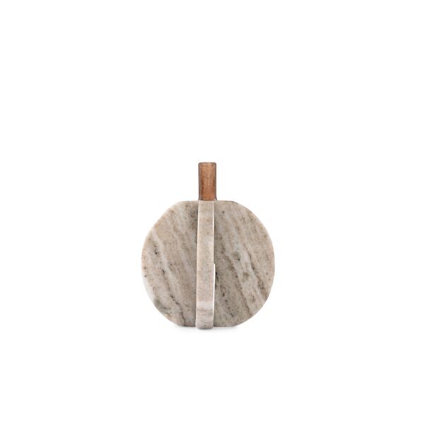 تحفة ديكور رخامية يقطين متشابك وسط - بيج وبني