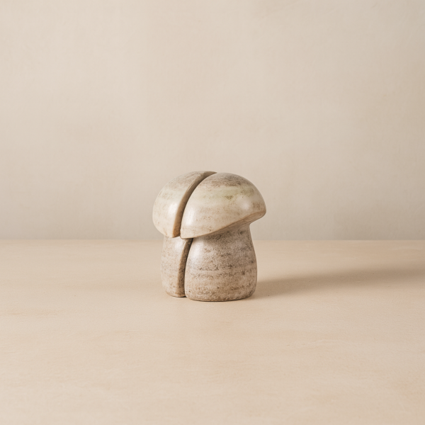تحفة ديكور رخامية شكل فطر - بيج ومتعدد الالوان