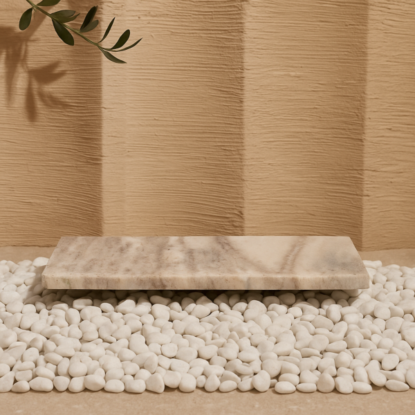 تحفة ديكور طبق رخامي ساشا - بيج ومتعدد الالوان