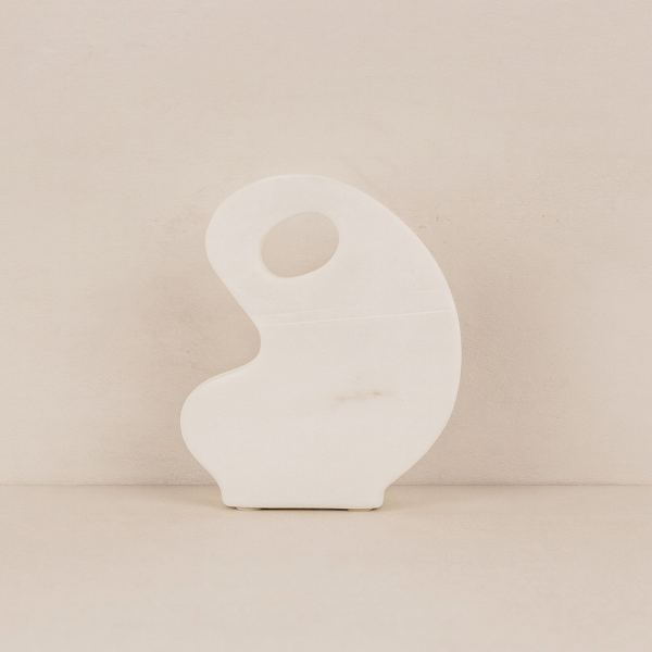 تحفة ديكور رخامية انجين - ابيض رمادي