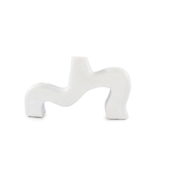 تحفة ديكور حامل شموع رخامية ايزيل - ابيض رمادي