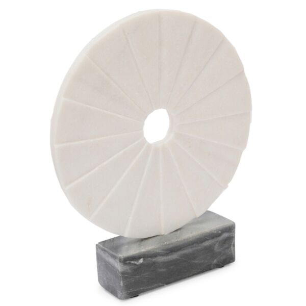 تحفة ديكور رخامية ديميت - ابيض رمادي ورمادي غامق