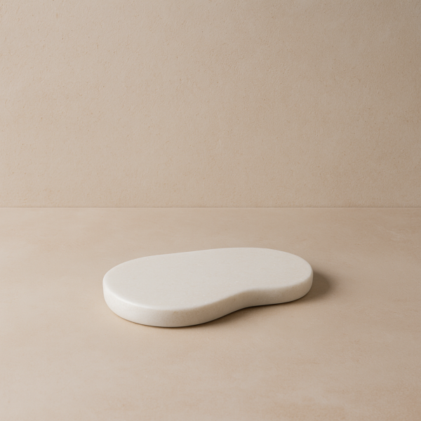 تحفة ديكور طقم قاعدة اكواب رخامية اينال - ابيض رمادي