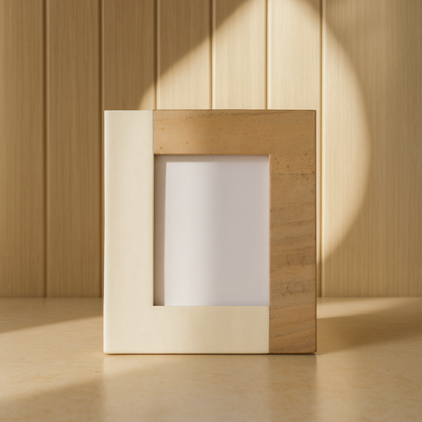 اطار صور ماربل من الخشب والرخام - متعدد الالوان