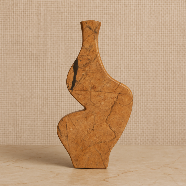 تحفة فنية من الرخام شكل ملتوي - بني ومتعدد