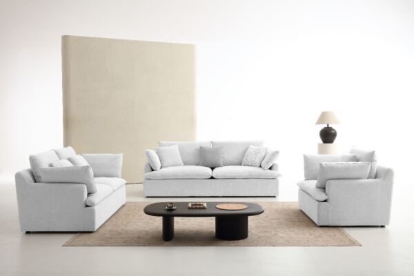 كنبة ثنائية ريمان - رمادي فاتح