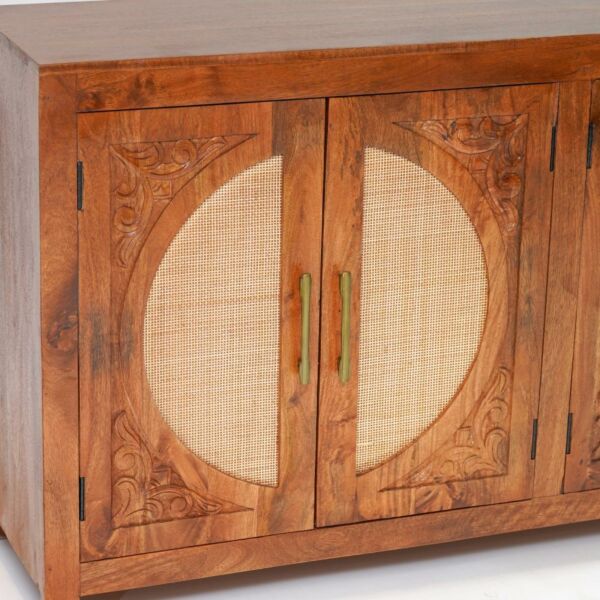 طاولة بوفيه خشب طبيعي 4 باب - 160سم