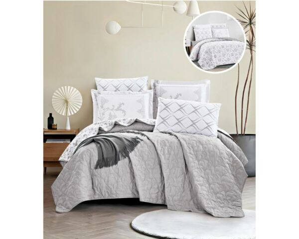 لحاف كينج سادة وجهين امرال - رمادي