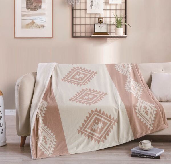 بطانية مفرد مخمل فرو مطبوع 130×160 - وردي