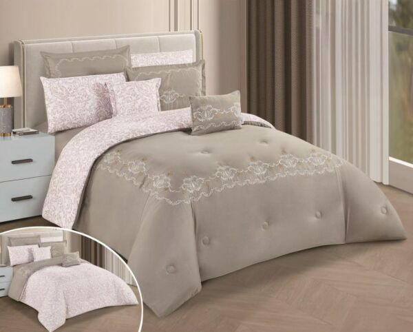 لحاف كينغ مطرز ستايل تركي 8 قطع بيلاسا