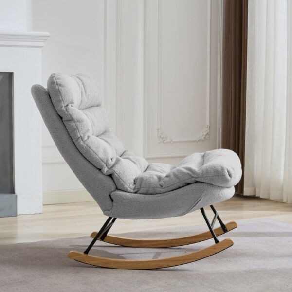 كرسي استرخاء هزاز مدونا - رمادي