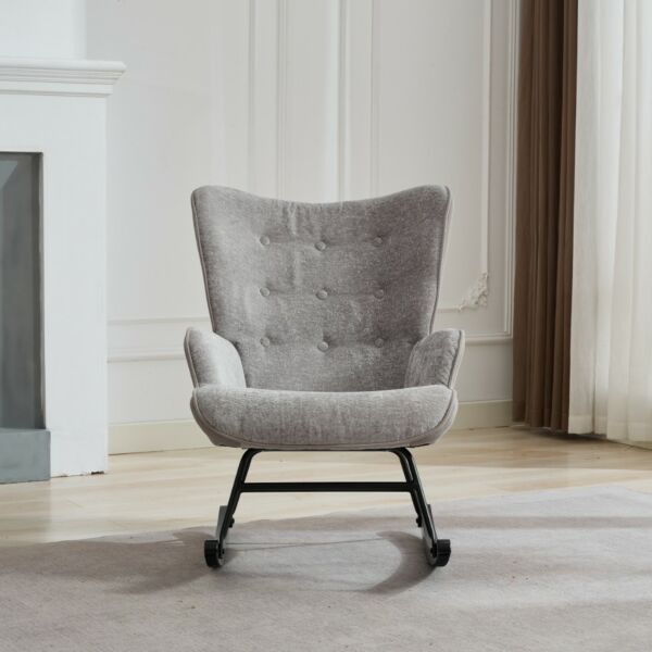 كرسي استرخاء هزاز ريناي - رمادي