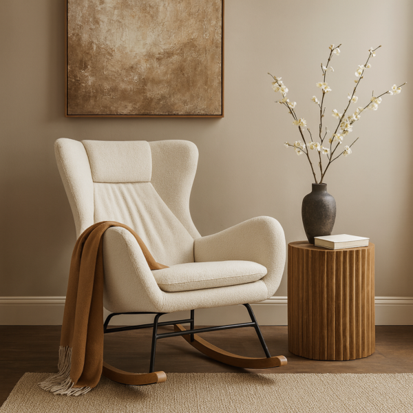 كرسي استرخاء هزاز ليتو - ابيض