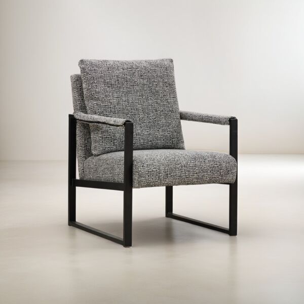 كرسي مفرد بذراعين رانو - رمادي واسود