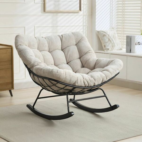 كرسي استرخاء كوتون كلاود - بيج واسود