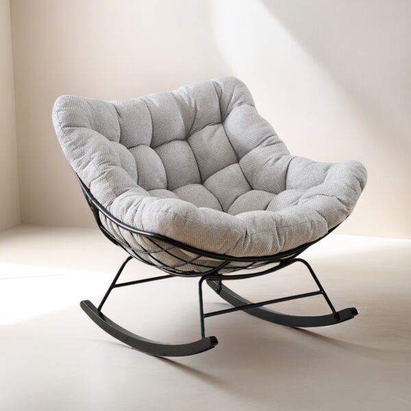 كرسي استرخاء هزاز كوتون كلاود - رمادي فاتح واسود